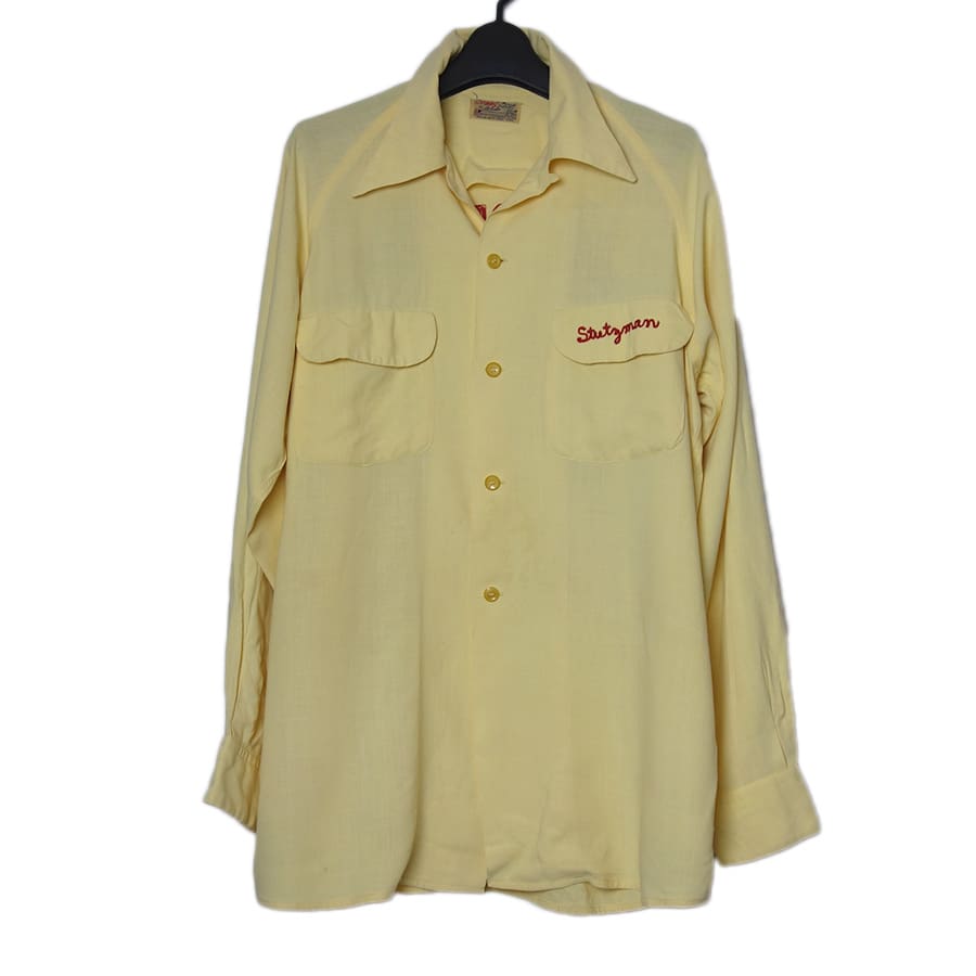 ヴィンテージ ボウリングシャツ 1950年代　レーヨン 刺繍 長袖
