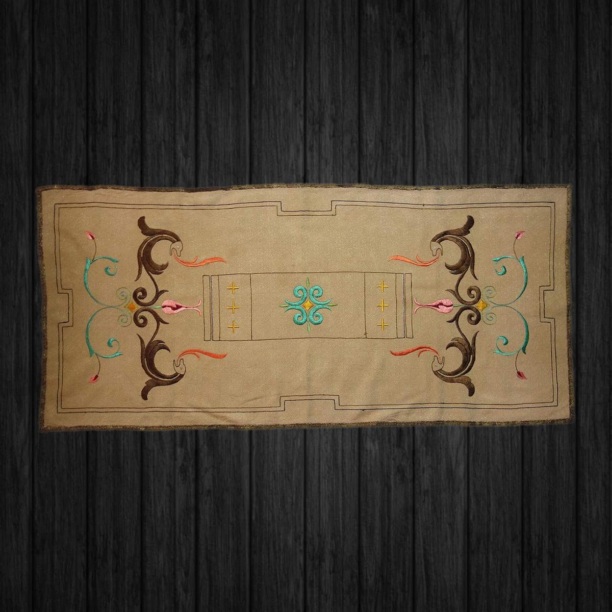 刺繍入り 長方形 テーブルクロス EURO