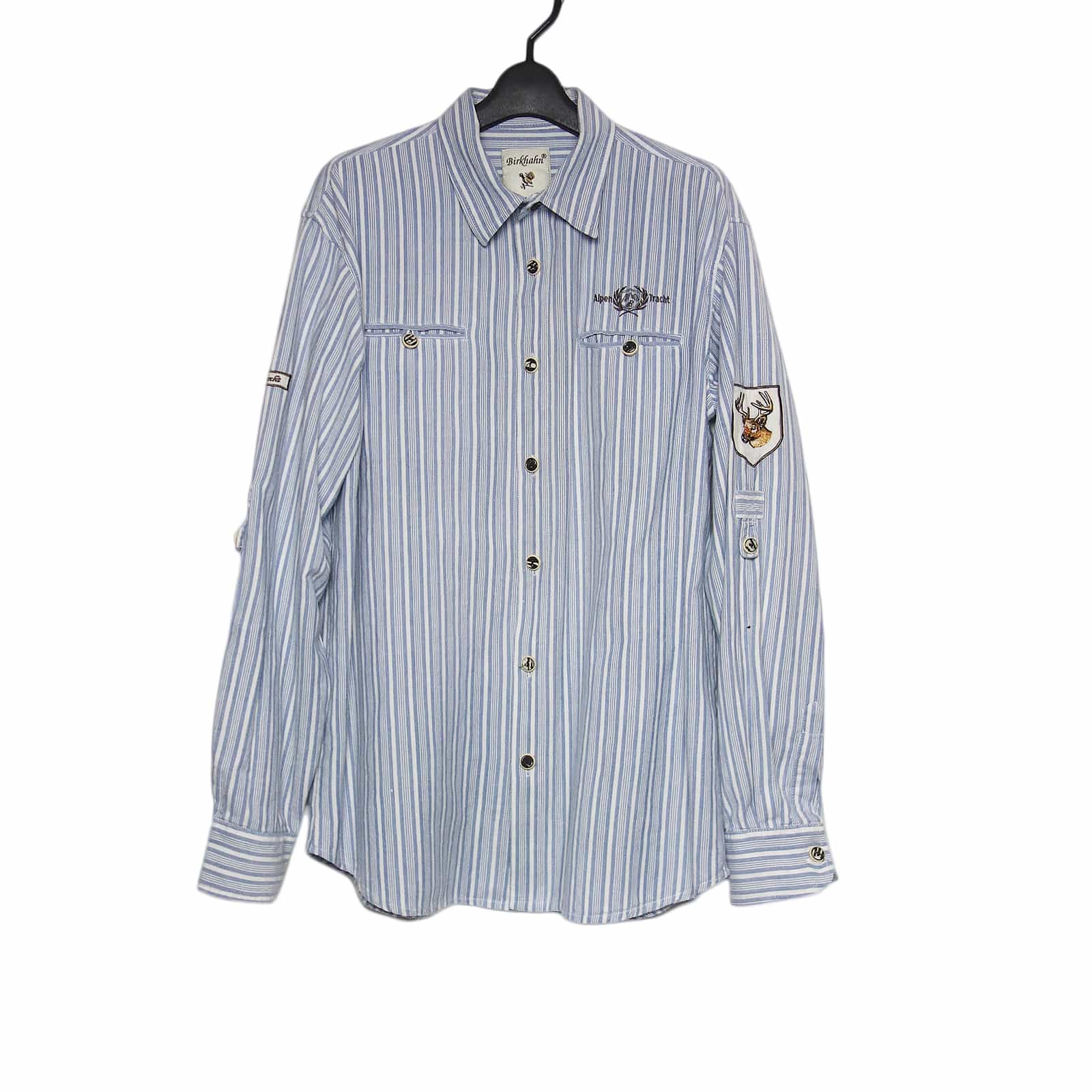 Birkhahn チロルシャツ L　ストライプ柄