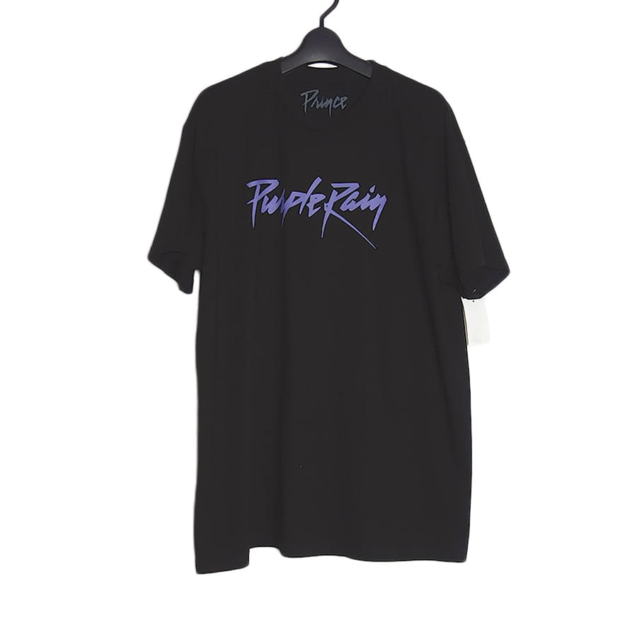 Purple Rain プリントTシャツ 新品 デッドストック Prince 黒 L