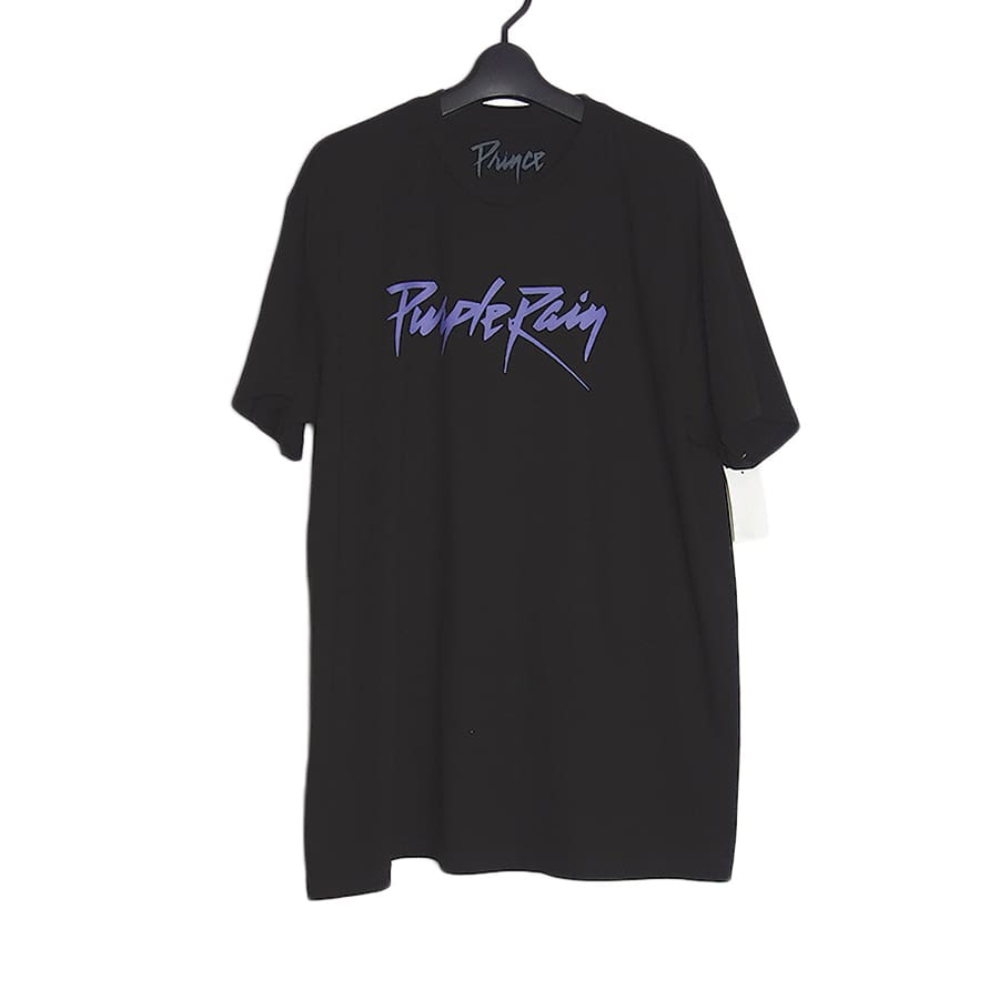 Purple Rain プリントTシャツ 新品 デッドストック Prince 黒 L ミュージシャン