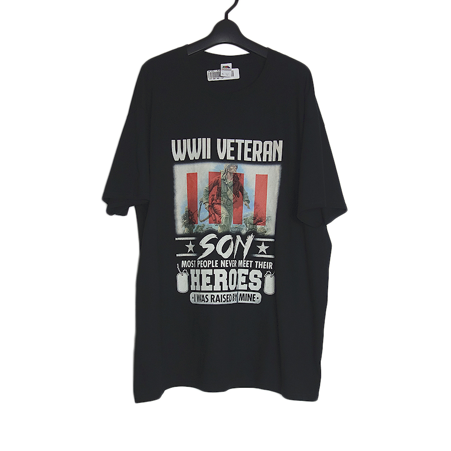 VETERAN プリントTシャツ 新品 デッドストック FRUIT OF THE LOOM 黒 XL