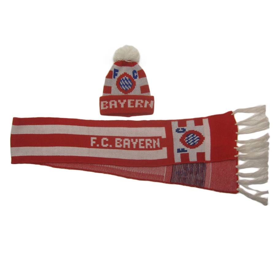 サッカーチーム FC BAYERN バイエルン ドイツ ニットキャップ マフラー まとめてセット