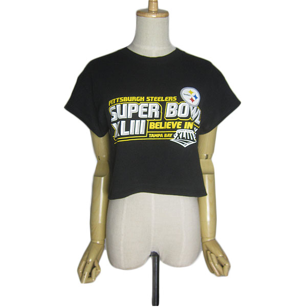 SUPER BOWL アメリカンフットボール プリントTシャツ ショート丈リメイク