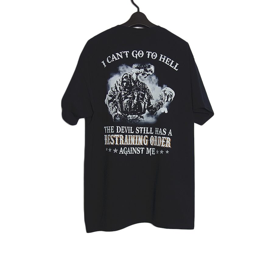 バックプリントTシャツ 新品 FRUIT OF THE LOOM 黒 スカル兵士 骸骨