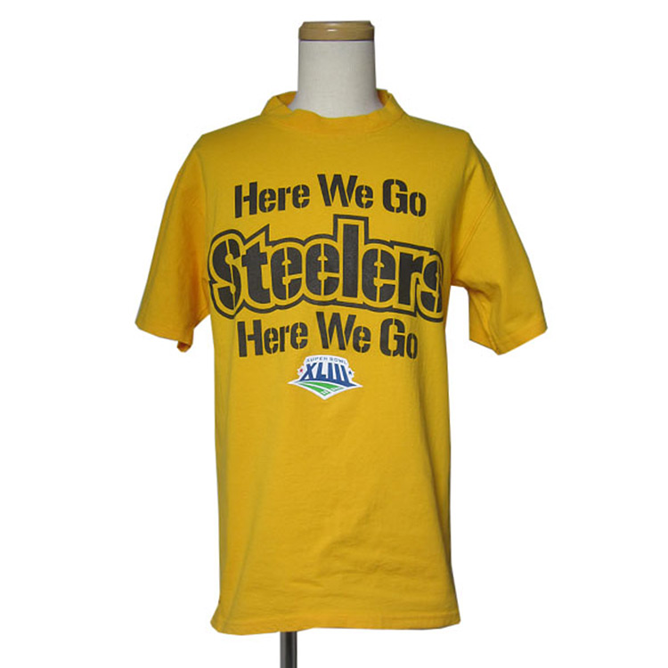 NFL アメフト プリントtシャツ Steelers スーパーボウル ティーシャツ イエロー色