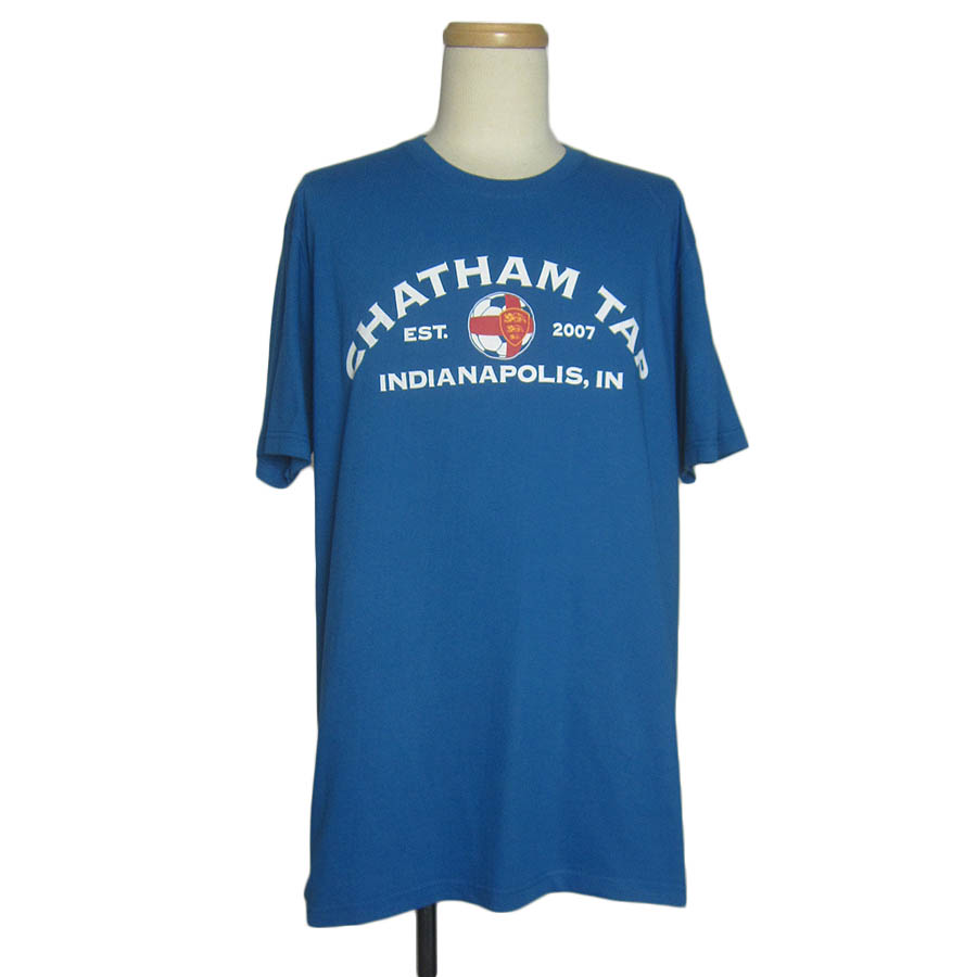 USA製 スポーツバーCHATHAM TAP プリントtシャツ 青色 サッカー