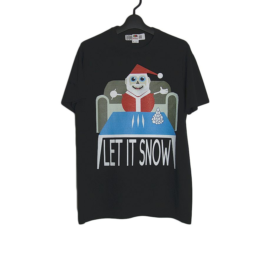 LET IT SNOW プリントTシャツ 新品 FRUIT OF THE LOOM 黒