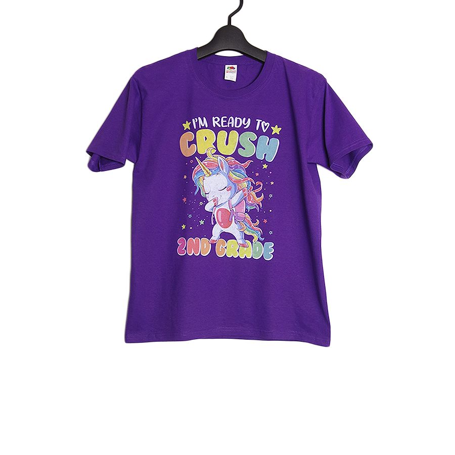 ユニコーン ユースサイズ プリントTシャツ 新品 FRUIT OF THE LOOM 紫