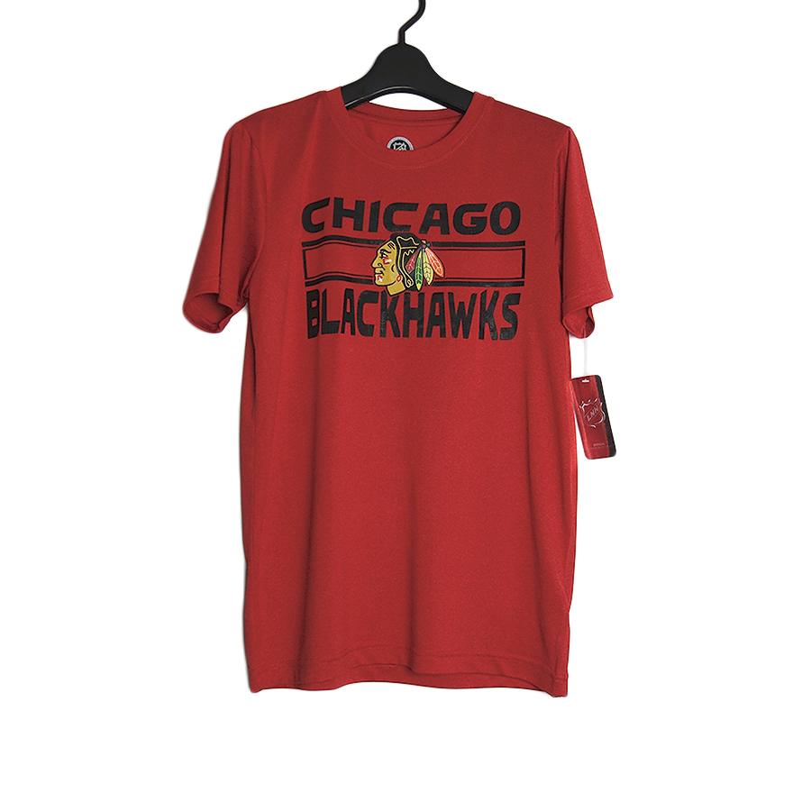 NHL シカゴ・ブラックホークス ユースサイズ プリントTシャツ 新品 デッドストック 赤 XL
