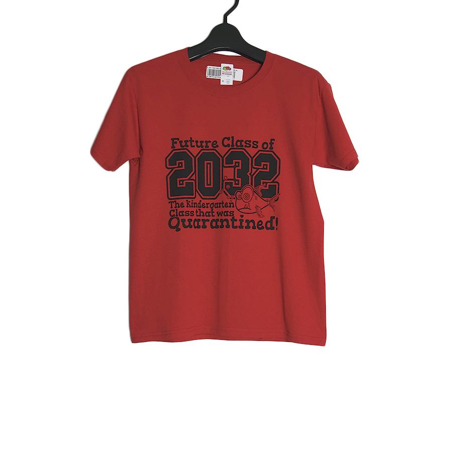 2032 ユースサイズ プリントTシャツ 新品 FRUIT OF THE LOOM 赤 M