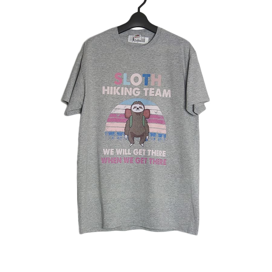 SLOTH HIKING TEAM プリントTシャツ 新品 デッドストック アスレチックヘザー M