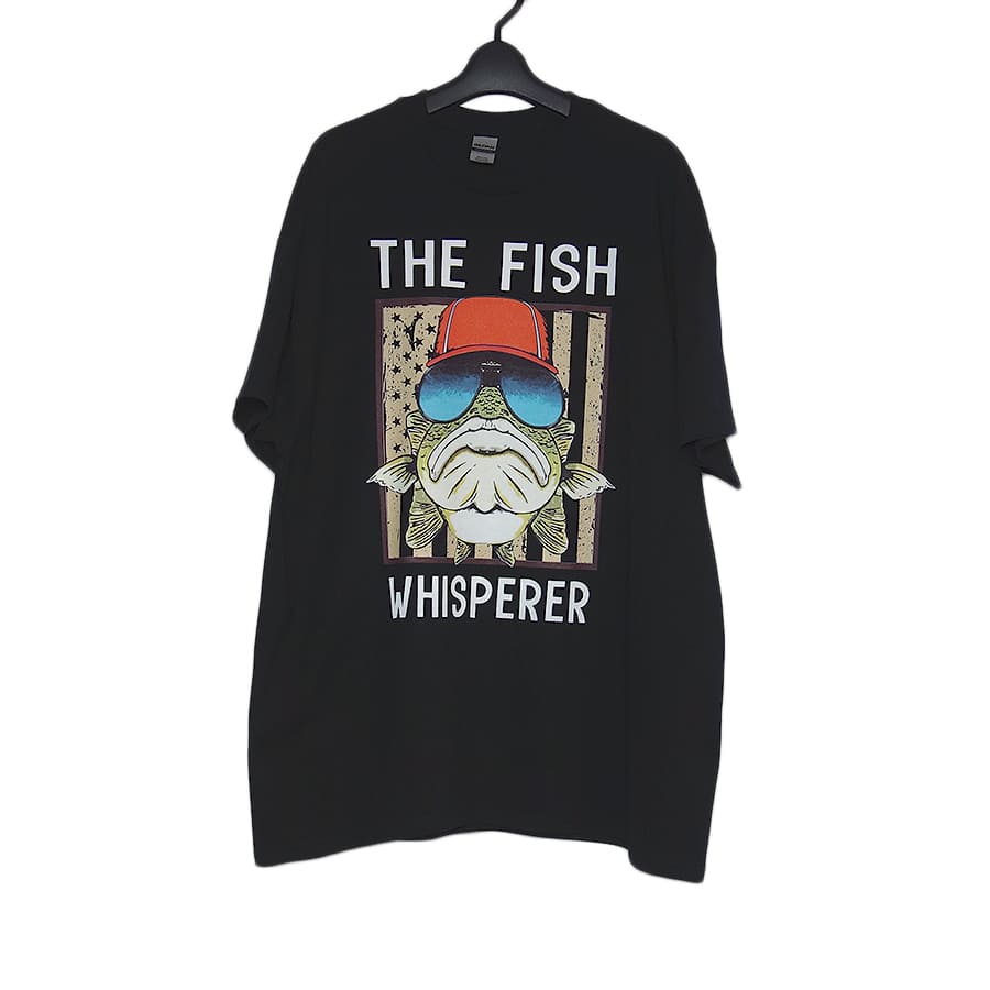 THE FISH WHISPERER プリントTシャツ 新品 デッドストック GILDAN 黒 XL