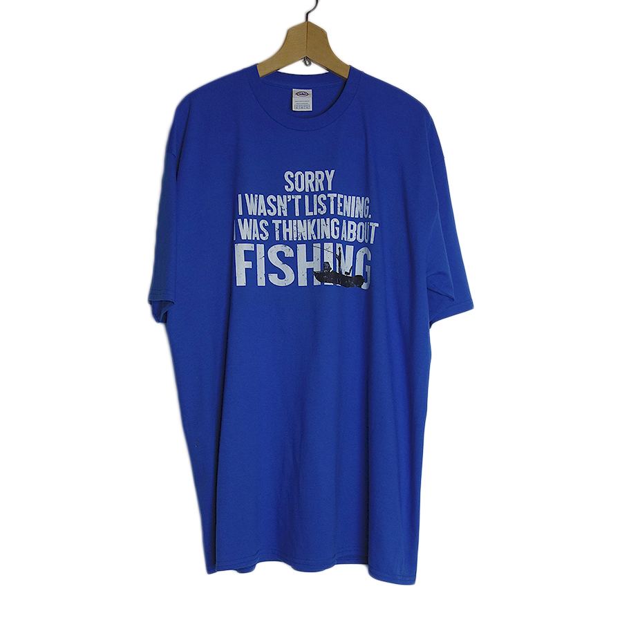 新品 DELTA 釣り好き プリントTシャツ 青色