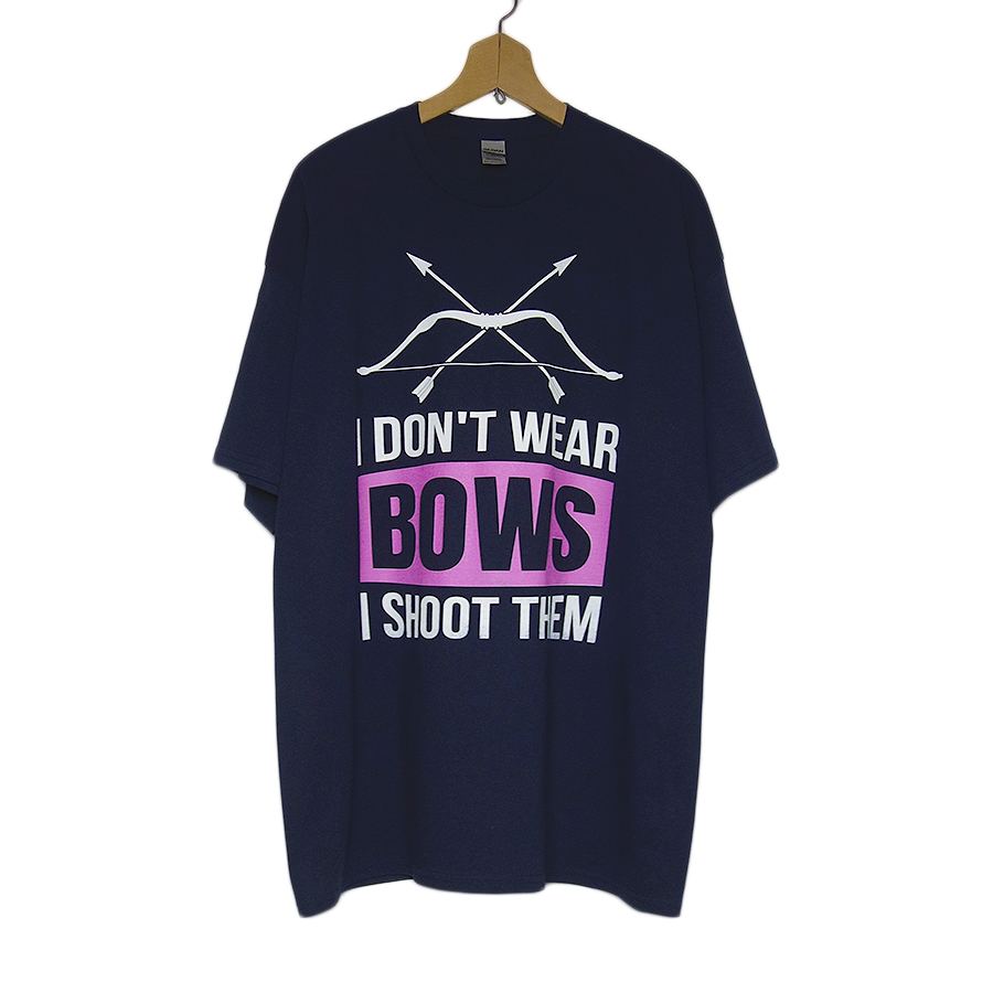 新品 GILDAN 弓 ユニーク プリントTシャツ ネイビー色 大きいサイズ