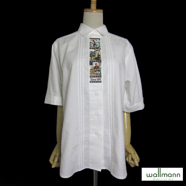 Wallmann 刺繡 チロルシャツ 半袖　白