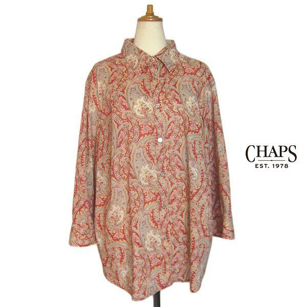 CHAPS ペイズリー柄シャツ チャップス 大きいサイズ レディース