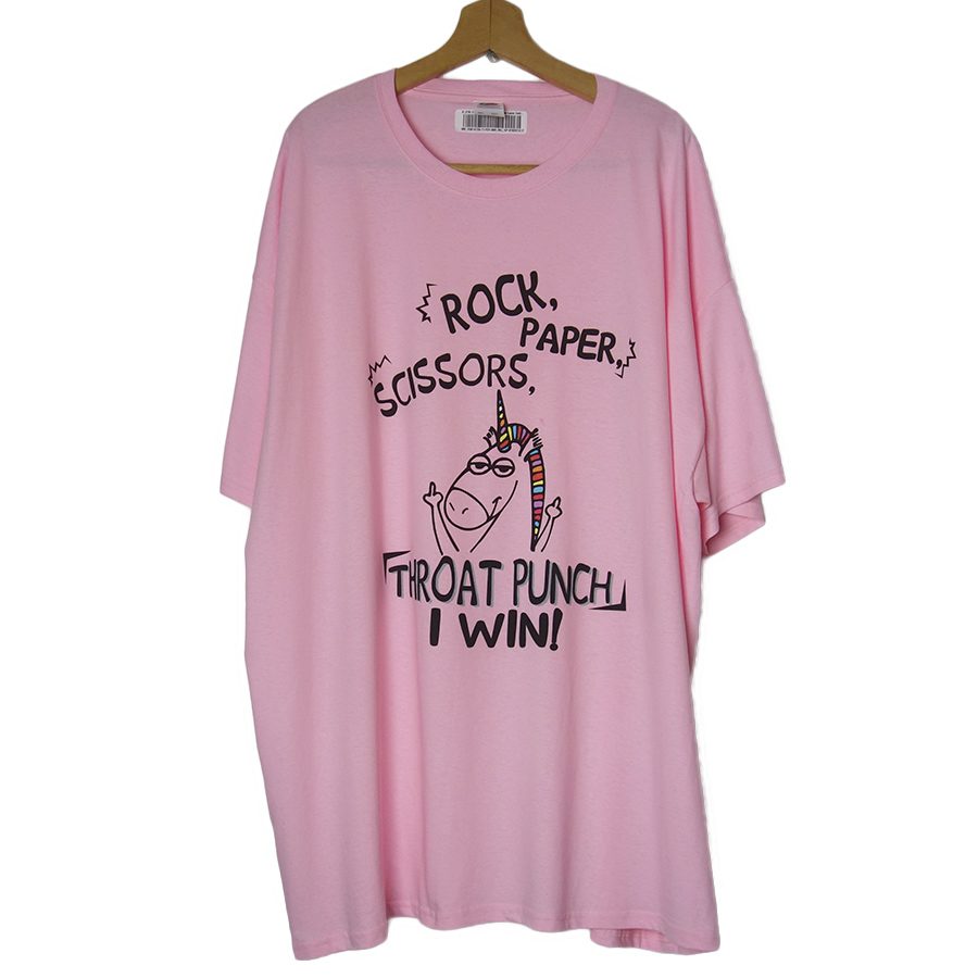 新品 FRUIT OF THE LOOM 可愛いユニコーン プリントtシャツ ピンク色 大きい