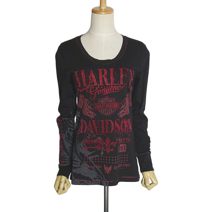 HARLEY-DAVIDSON レディース ロングスリーブTシャツ ハーレー ...