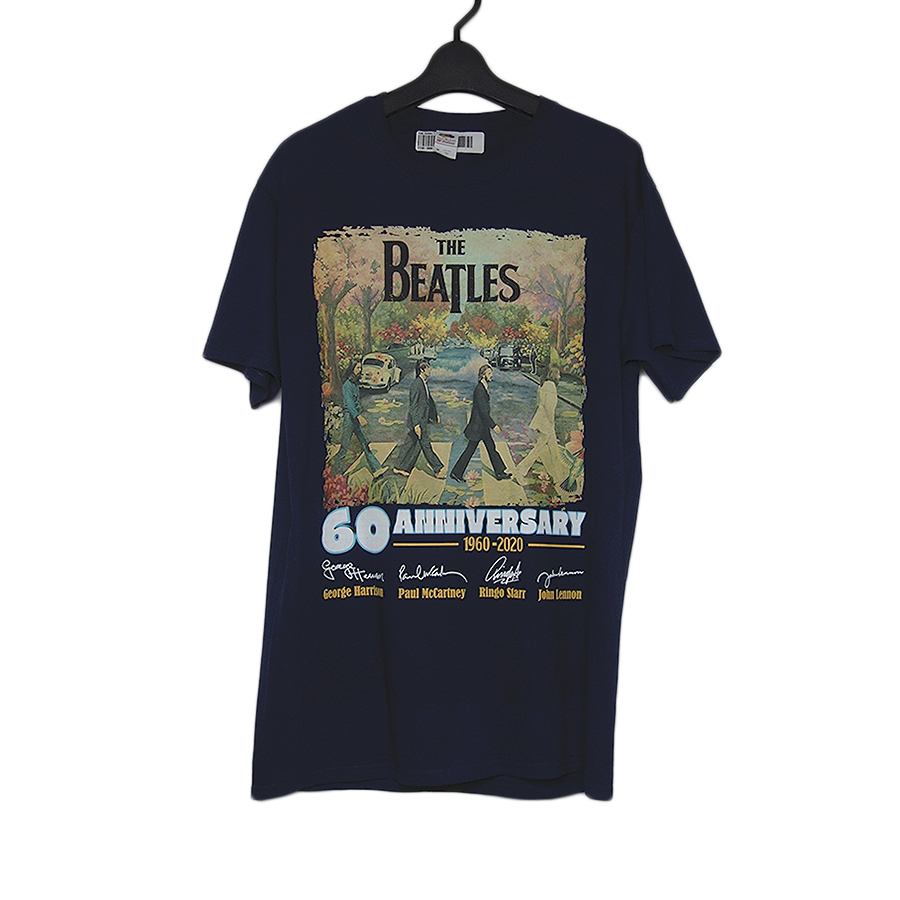 THE BEATLES プリントTシャツ 新品 デッドストック 紺 M