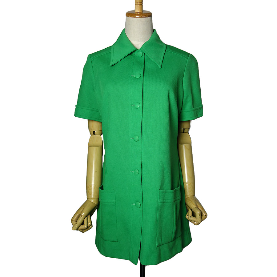 ヴィンテージ ポリシャツ 緑 デンマーク　