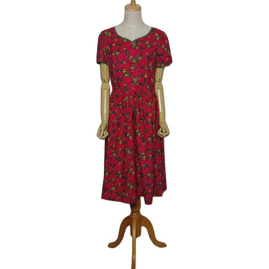 半袖 花柄 チロルワンピース ディアンドル 古着通販ショップ 異国屋