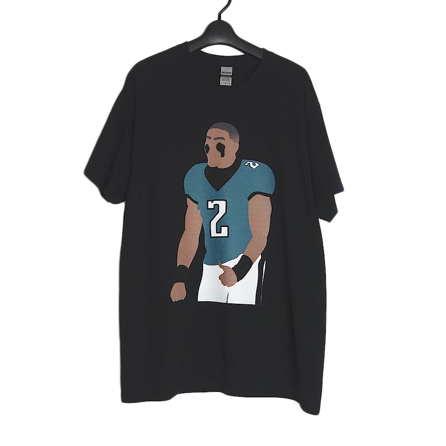 アメフト選手 プリントtシャツ 新品 デッドストック Gildan 黒 L 古着通販ショップ 異国屋