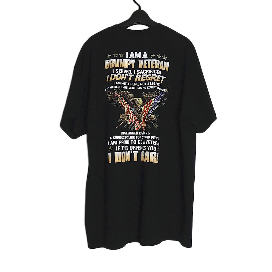 GRUMPY VETERAN バック プリントTシャツ 新品 デッドストック GILDAN 黒 XL