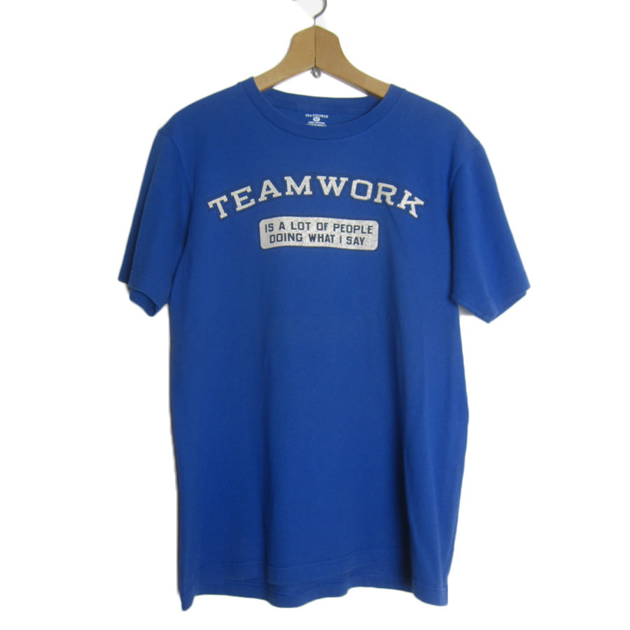 TEAMWORK プリントTシャツ 青色 半袖