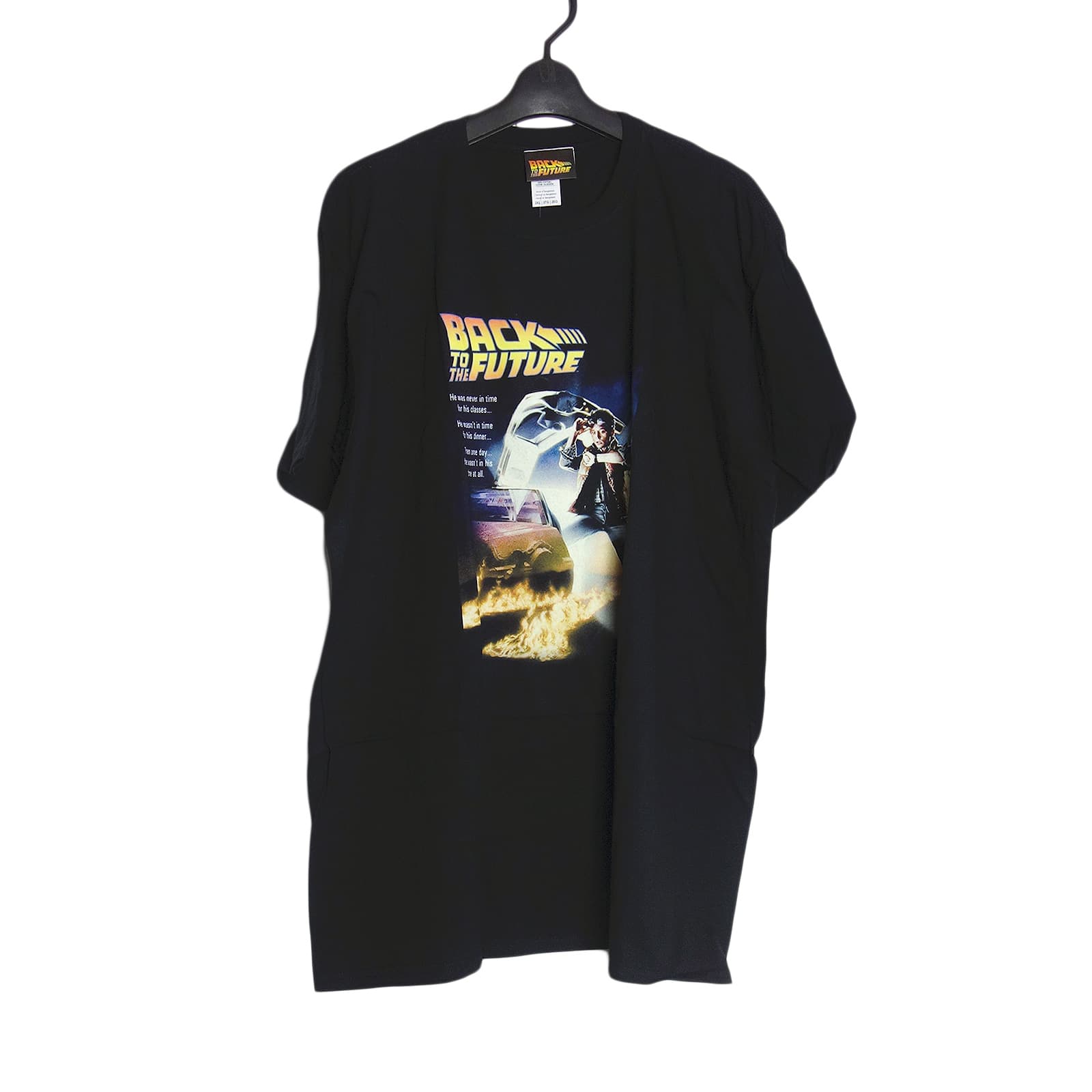 新品 バックトゥザフューチャー 映画 プリントTシャツ 黒 2XL
