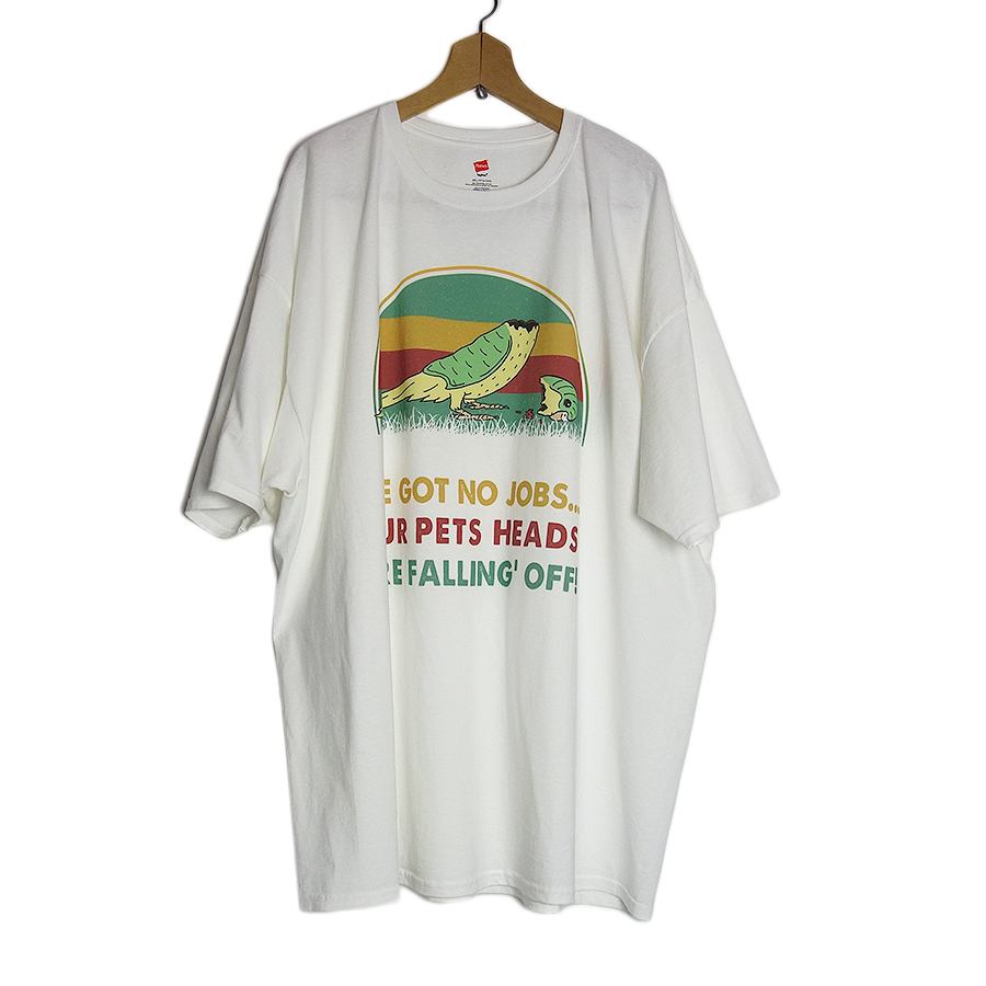 新品 Hanes 首がもげた鳥 ユニークプリントTシャツ 白色 大きいサイズ