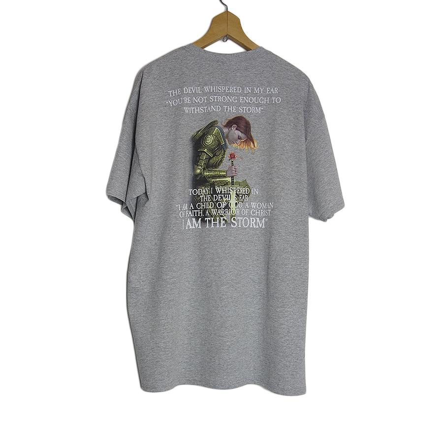 新品 FRUIT OF THE LOOM 女性の聖騎士 バックプリントTシャツ グレー XL