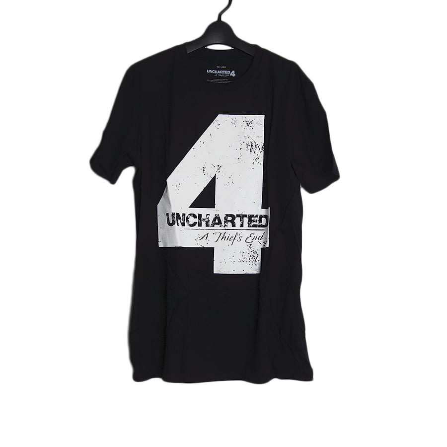ゲーム アンチャーテッド4 海賊王と最後の秘宝 プリントTシャツ 新品 UNCHARTED4 黒 L