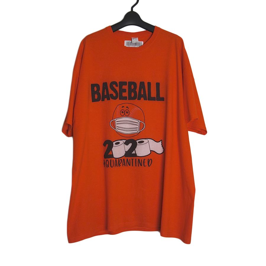 BASEBALL プリントTシャツ FRUIT OF THE LOOM バーントオレンジ