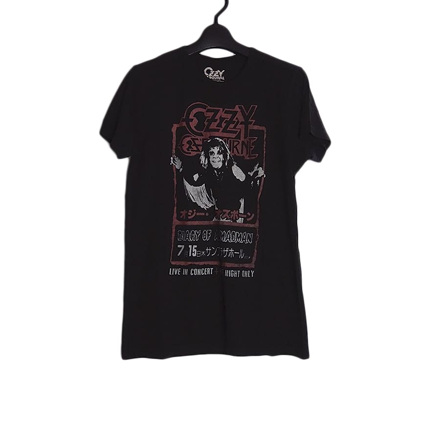 新品 ミュージシャン オジー・オズボーン プリントTシャツ OZZY OSBOURNE 黒 S