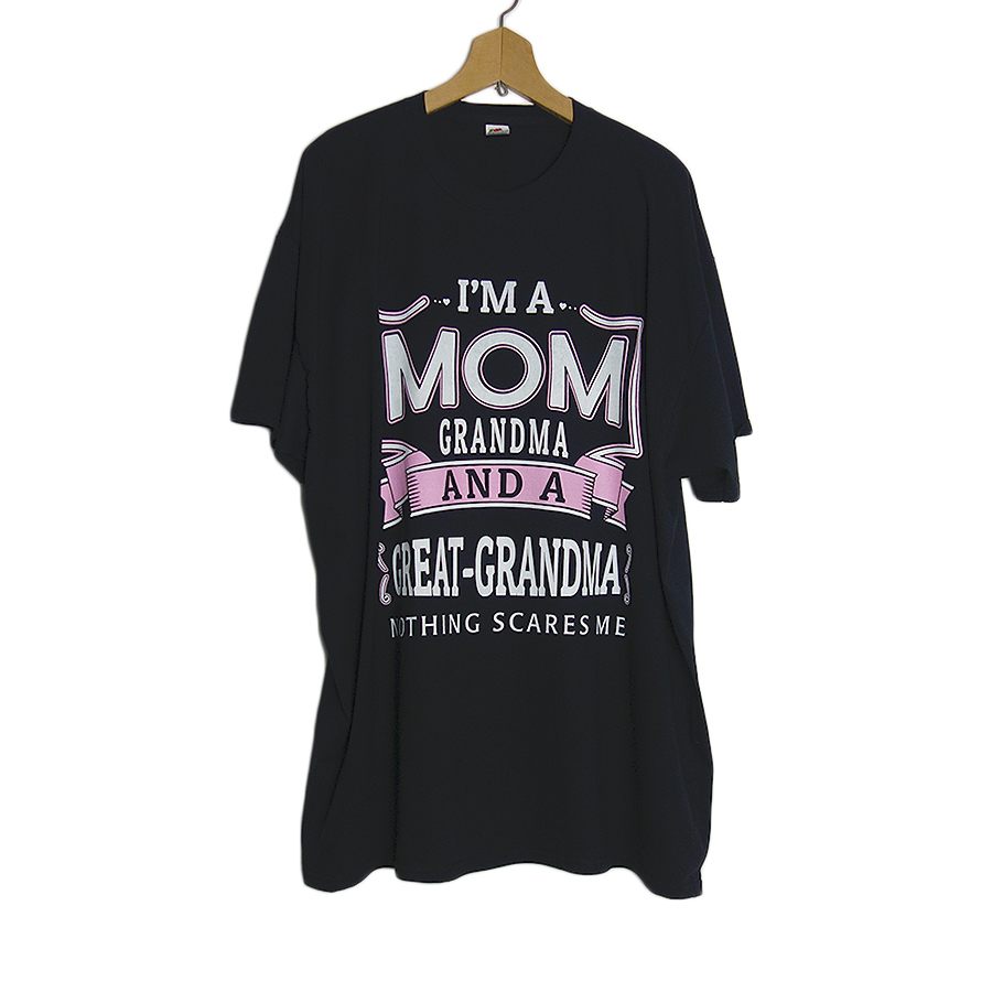 新品 プリントTシャツ FRUIT OF THE LOOM 黒色 I'M A MOM