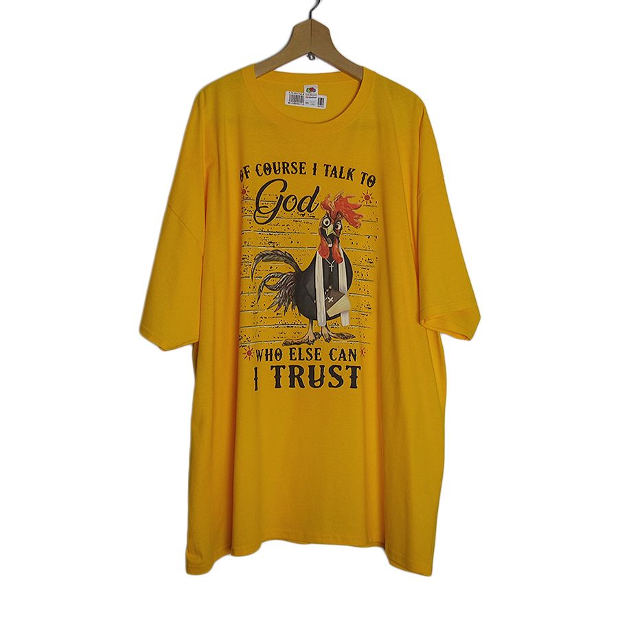 新品 FRUIT OF THE LOOM プリントTシャツ ニワトリ 黄色 大きいサイズ