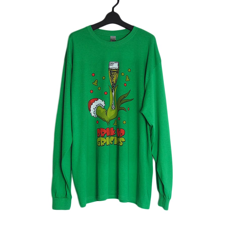 DRINK UP GRINCHES ロングスリーブ プリントTシャツ 新品 デッドストック 緑 XL