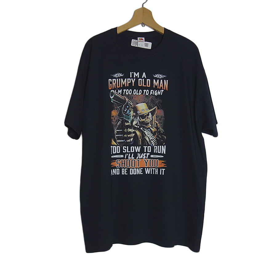 新品 FRUIT OF THE LOOM プリントTシャツ 黒 死神ガンマン