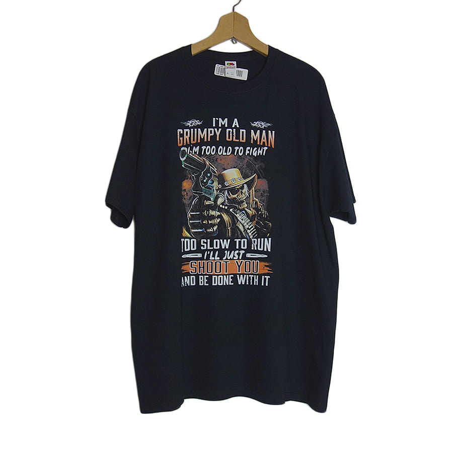 新品 FRUIT OF THE LOOM プリントTシャツ 黒 死神ガンマン