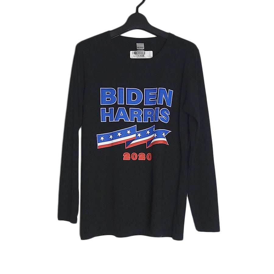 BIDEN HARRIS レディース ロングスリーブ プリントTシャツ 新品 デッドストック 黒 M