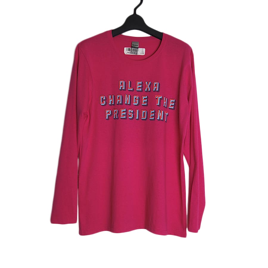 ALEXA レディース ロングスリーブ プリントTシャツ 新品 デッドストック ピンク L