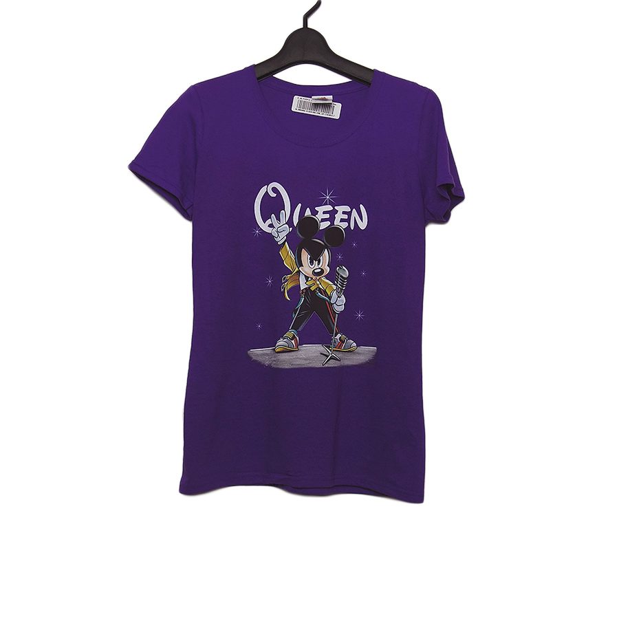 QUEEN レディース プリントTシャツ 新品 FRUIT OF THE LOOM 紫