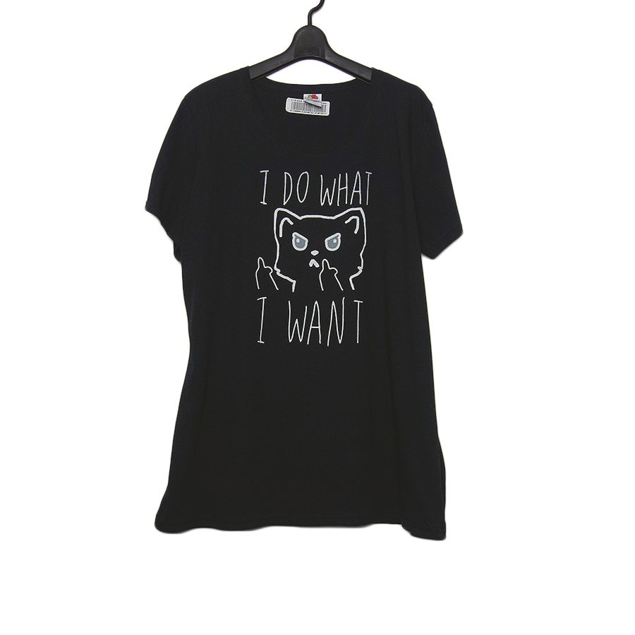 I DO WHAT I WANT レディース Tシャツ 新品 FRUIT OF THE LOOM 黒