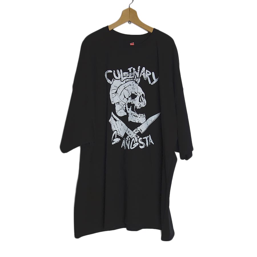 新品 Hanes 骸骨とナイフ プリントTシャツ 黒色 大きいサイズ スカル ドクロ