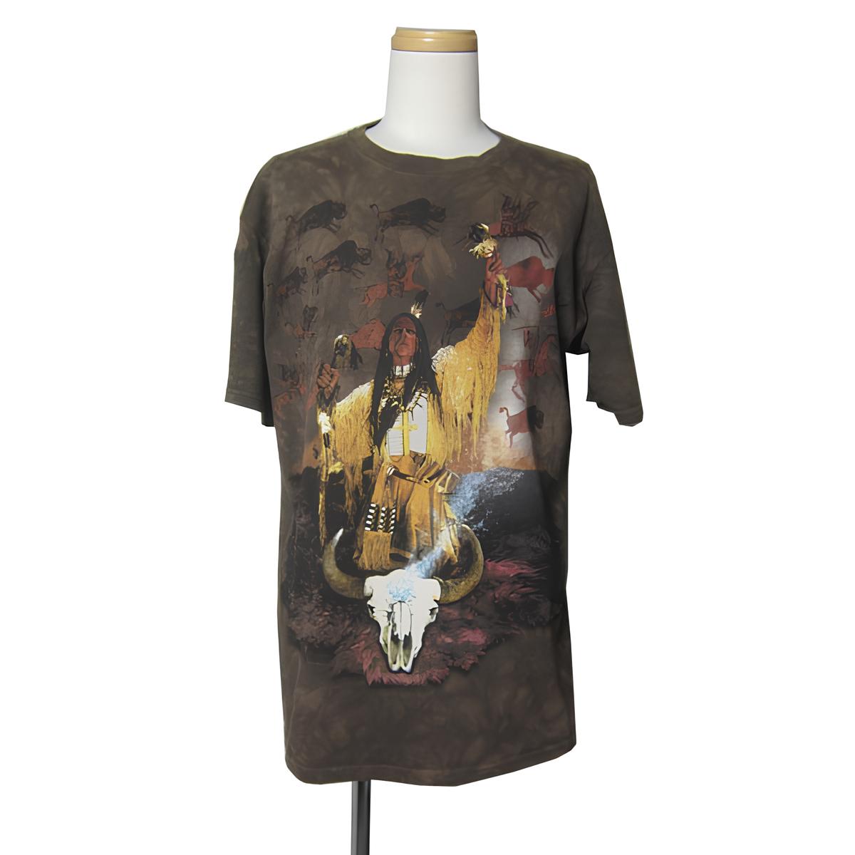 THE MOUNTAIN　インディアンプリント タイダイ染め Tシャツ
