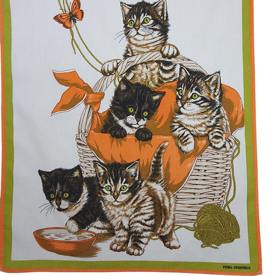 1976 猫 ヴィンテージ ファブリック カレンダー 雑貨 タペストリー 布
