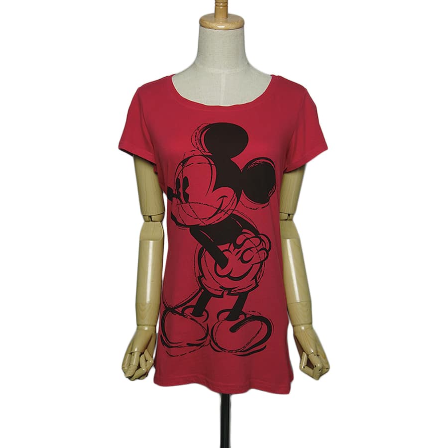 ミッキー レディース プリントTシャツ Disney CLOCKHOUSE