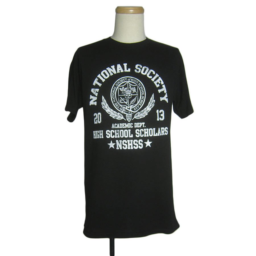 プリントTシャツ 黒 National Society of High School Scholar