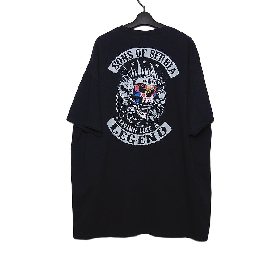 SONS OF SERBIA バックプリントTシャツ 新品 FRUIT OF THE LOOM 黒